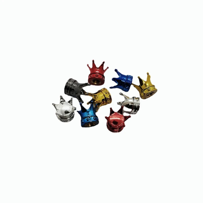 4 PCS Universal Crown Wheel Valve Covers Air Dustproof Waterproof Car Motorcycle Tyre lifestyle view