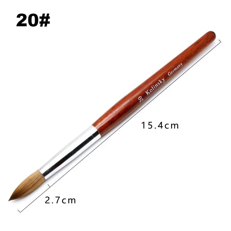 Kolinsky Acrylic Nail Art Brush Wood Handle Nail Art Mink Brush Gel Builder Nail To additional angle