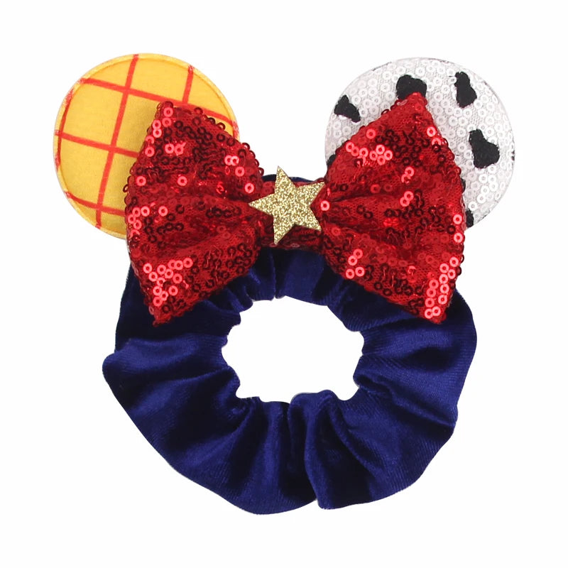 Women Ears Hair Scrunchies Velvet Hairbands For Girls Sequins Bows Headband Women Tri alternate view