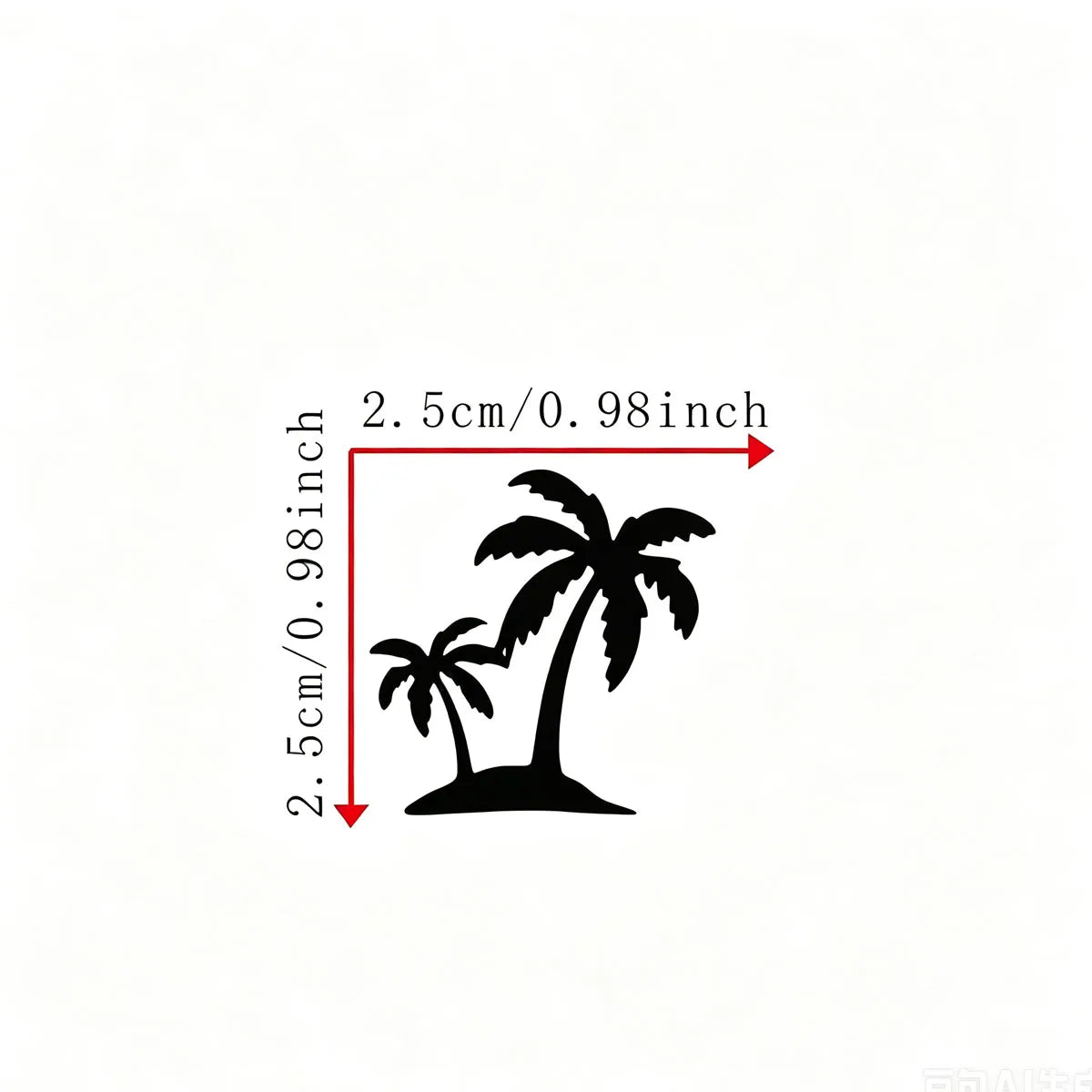 palm tree Decal Waterproof Sticker Car Rearview Mirror Windshield Side Window Sun Visor detail view