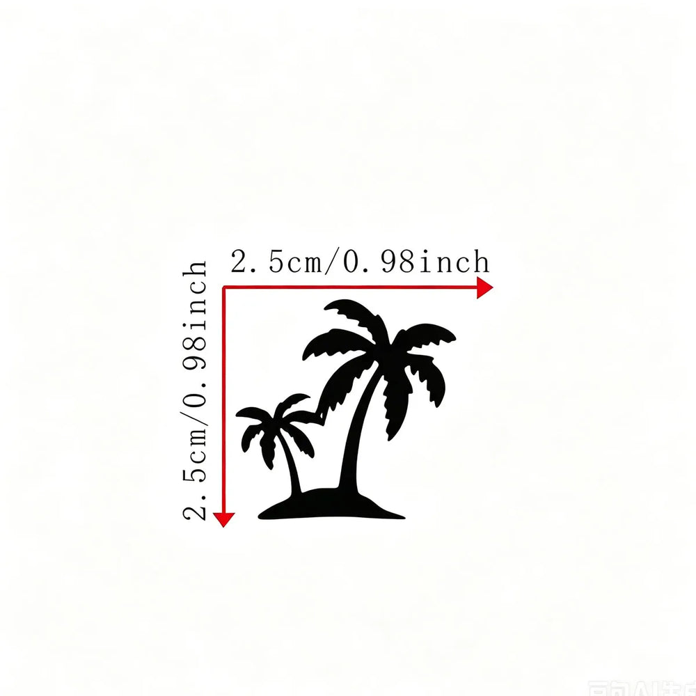 palm tree Decal Waterproof Sticker Car Rearview Mirror Windshield Side Window Sun Visor detail view