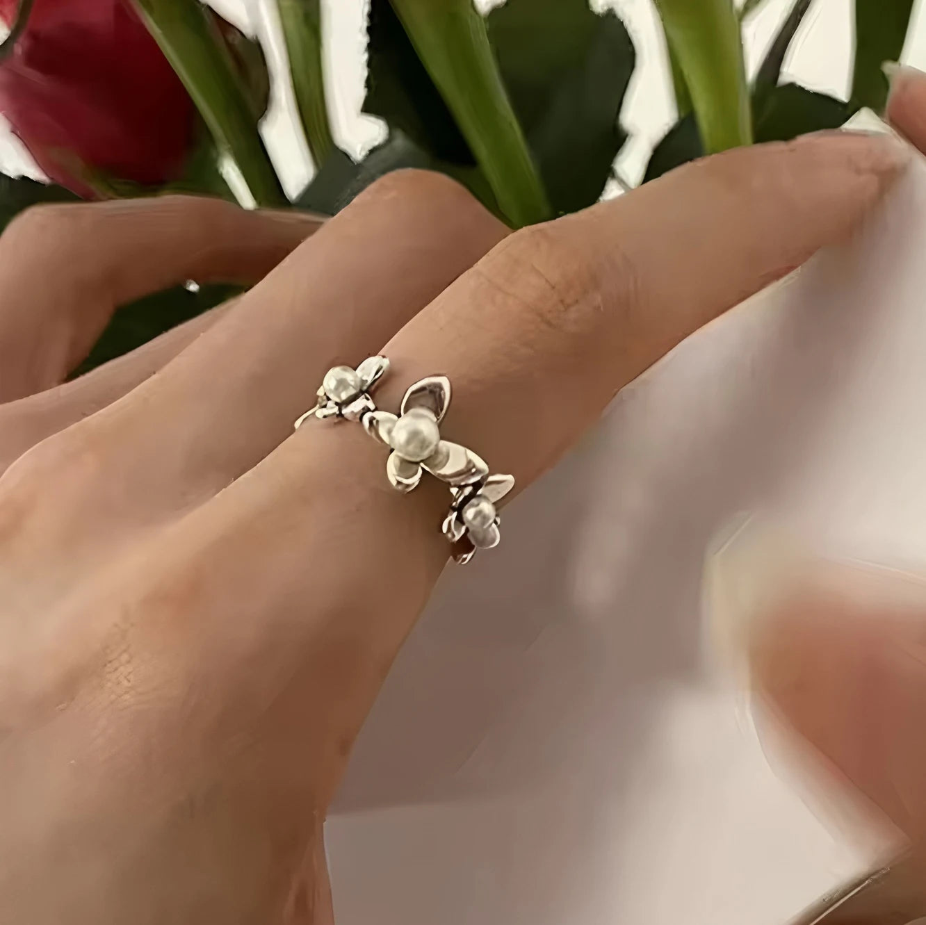 PANJBJ 925 Sterling Silve Multilayer Irregular Geometric Ring for Women Simple Charm Retro Jewelry Gift