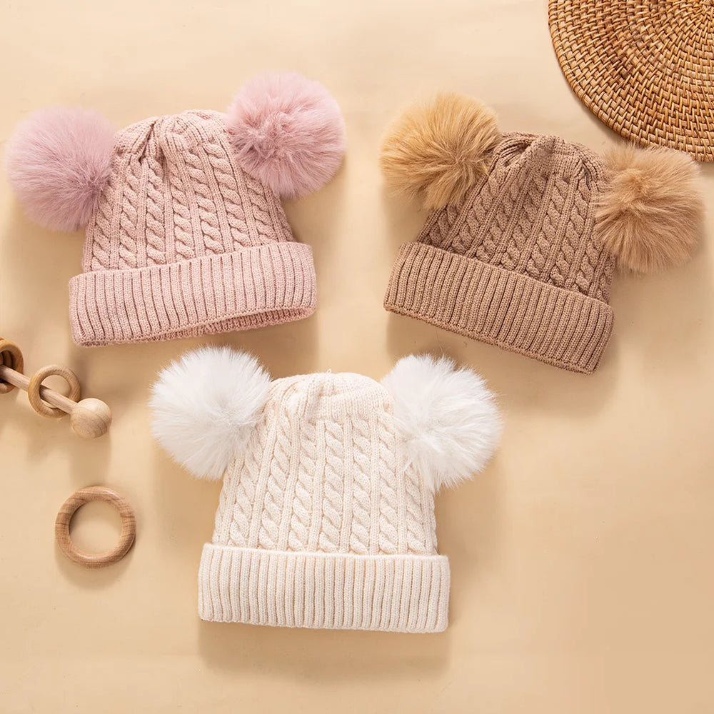 Baby Knotted Turban Hat | Warm Fleece Lined Beanie for Infants detail view