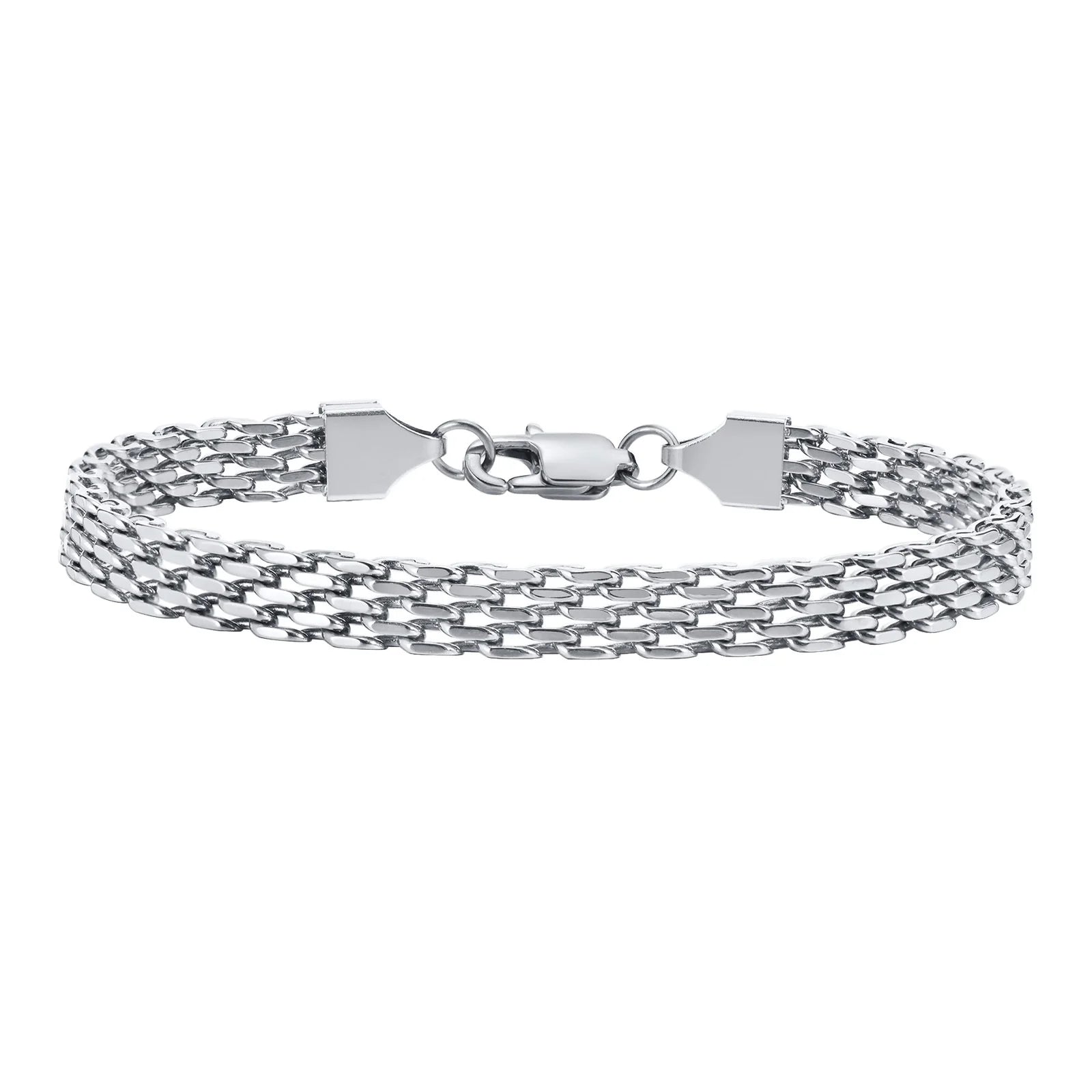 Stainless Steel Mesh Link Chain Bracelet | Unisex Italian Chain Jewelry Gift alternate view