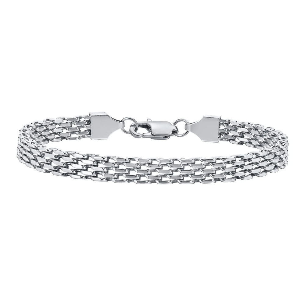 Stainless Steel Mesh Link Chain Bracelet | Unisex Italian Chain Jewelry Gift alternate view