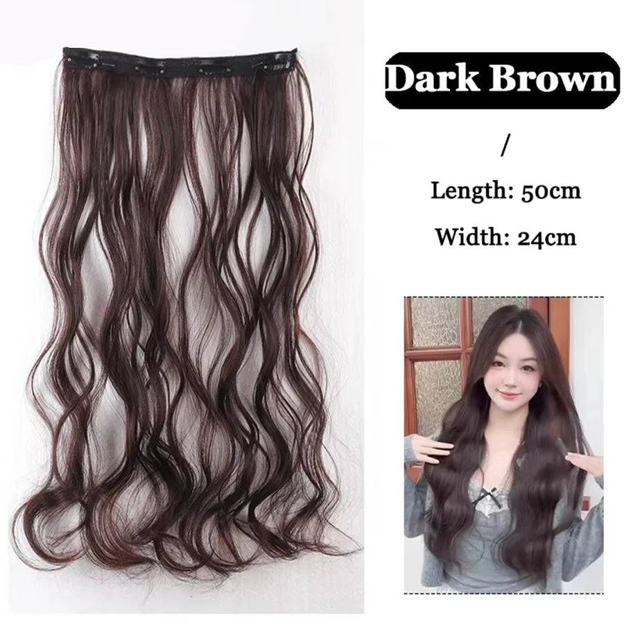 Synthetic Long Straight Clip In Hair Extension | 4 Clips Hidden Hair Piece Wig alternate view