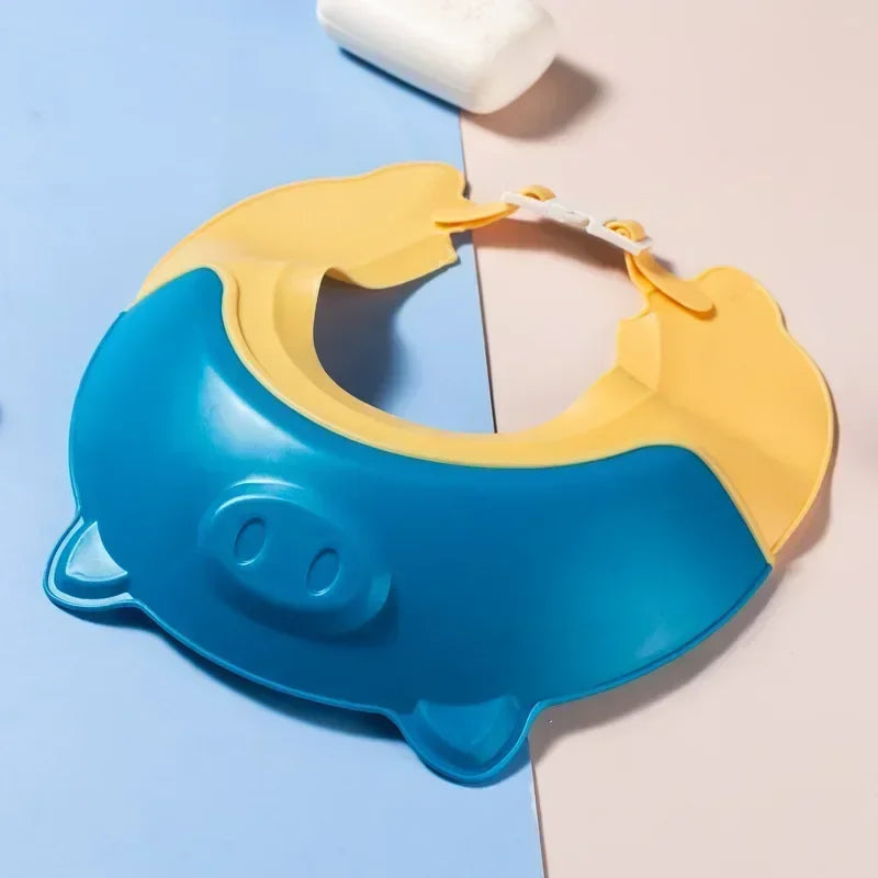 Baby Shower Cap with Adjustable Eye Protection | Waterproof Bath Shampoo Visor for additional angle