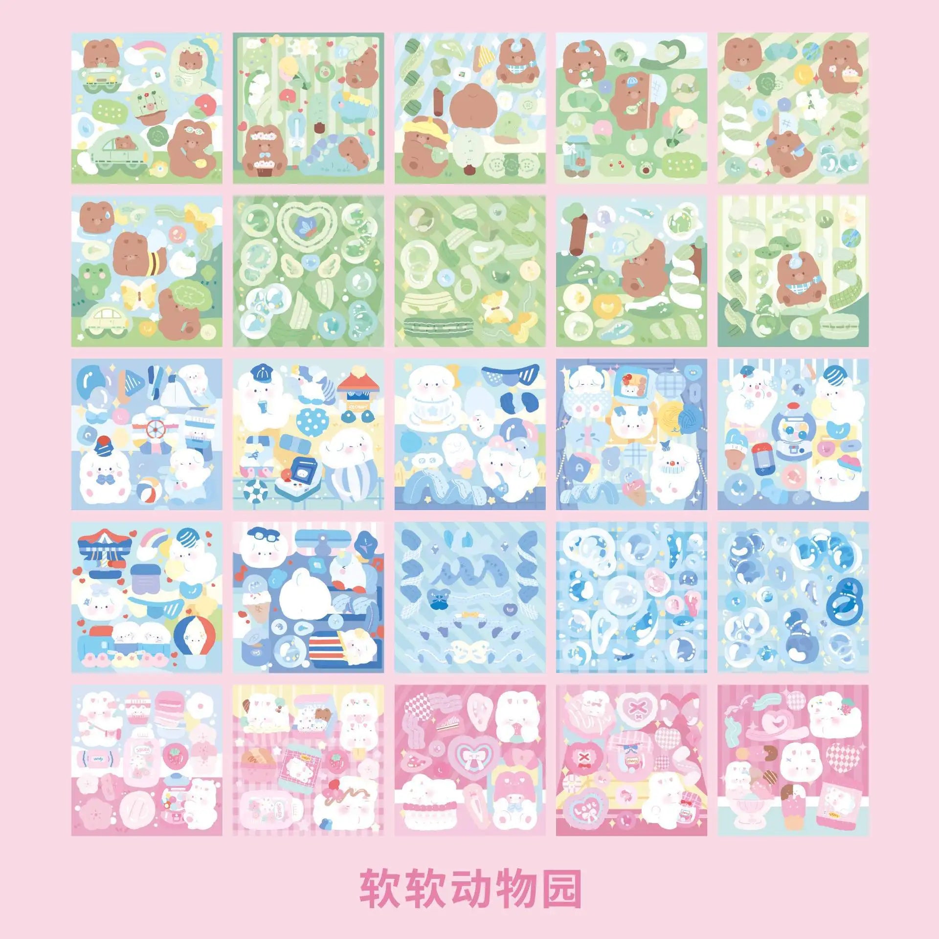 100 Pieces Kawaii Decorative Sticker Set | Cute Cartoon Glitter Stickers for DIY Sc additional angle