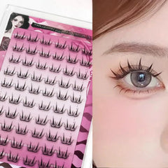 Self Adhesive Cluster Lash Extensions No Glue Needed Fluffy Manga Individual Lashes Reusable False E