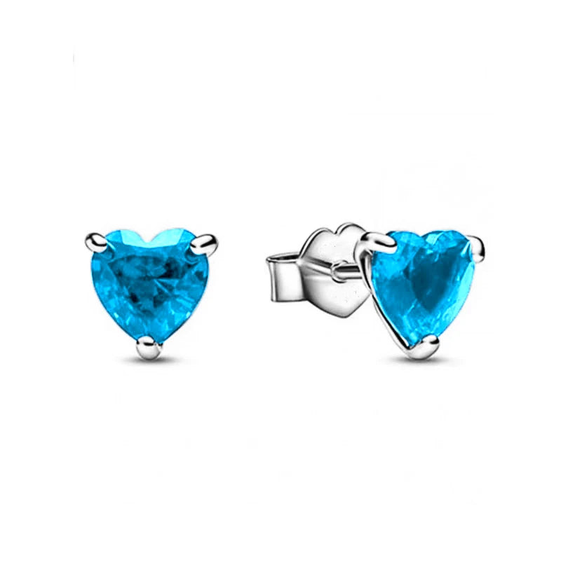 Hot selling 925 silver heart-shaped, pink,red, multi-color crystal sparkling luxury additional angle