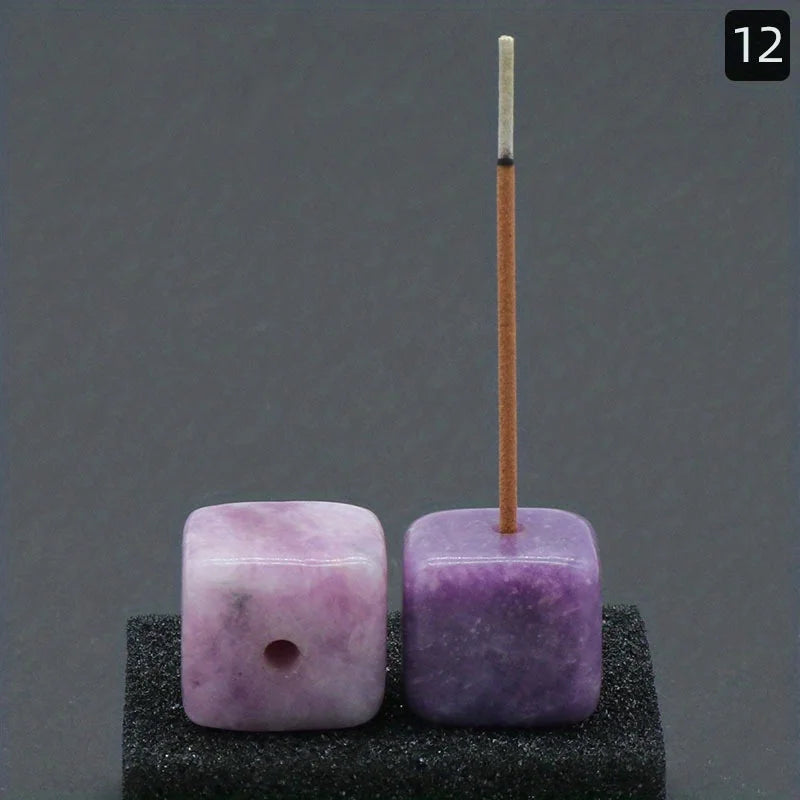 Natural Agate Stone Incense Holder | Square Wire Stick Incense Burner with Unique Pat lifestyle view