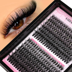 GROINNEYA Lash Clusters Wispy Eyelash Clusters Eyelash Extensions Natural Volume Lash Extensions DIY Individual Lashes Makeup