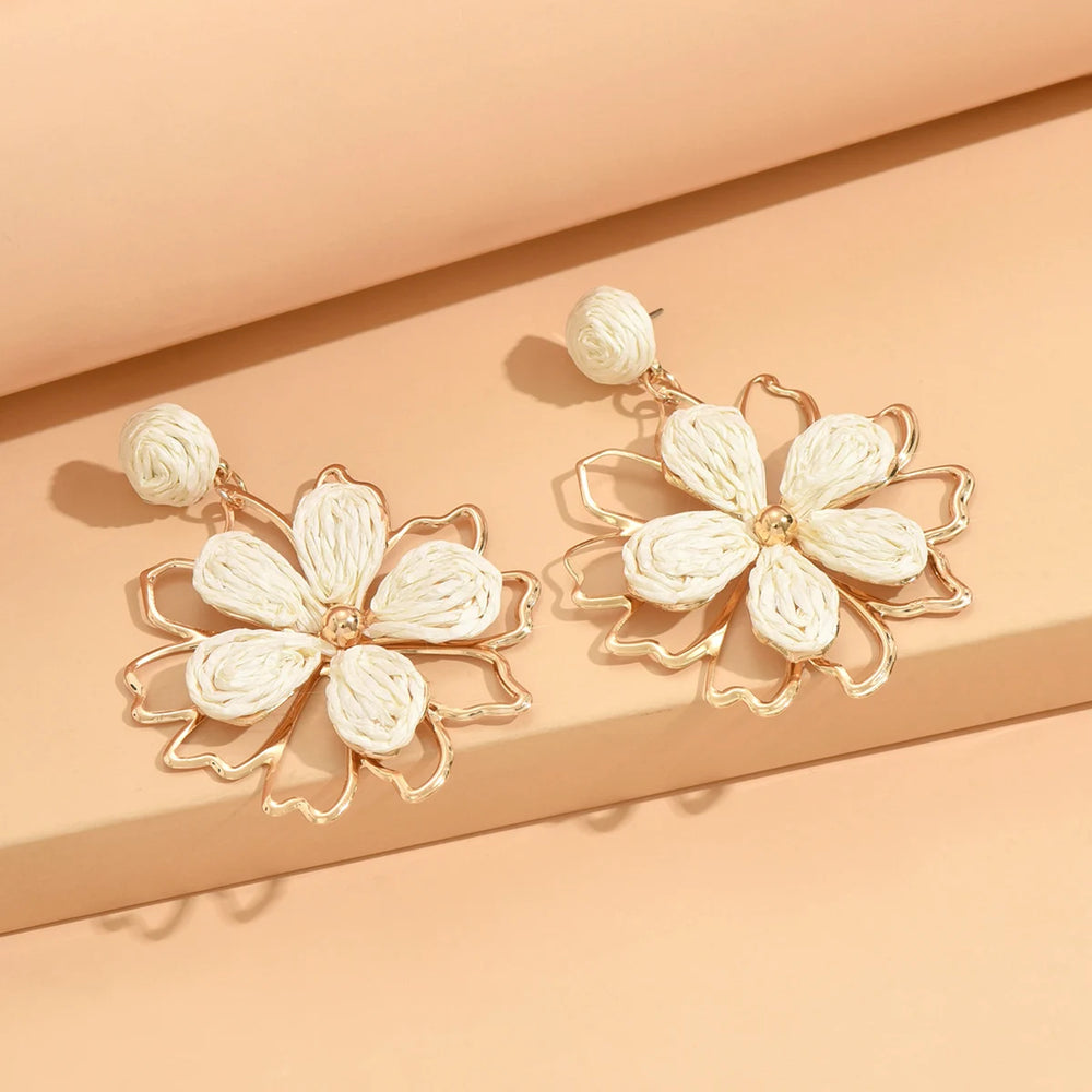 Bohemian Flower Drop Earrings | Handmade Summer Jewelry for Women lifestyle view