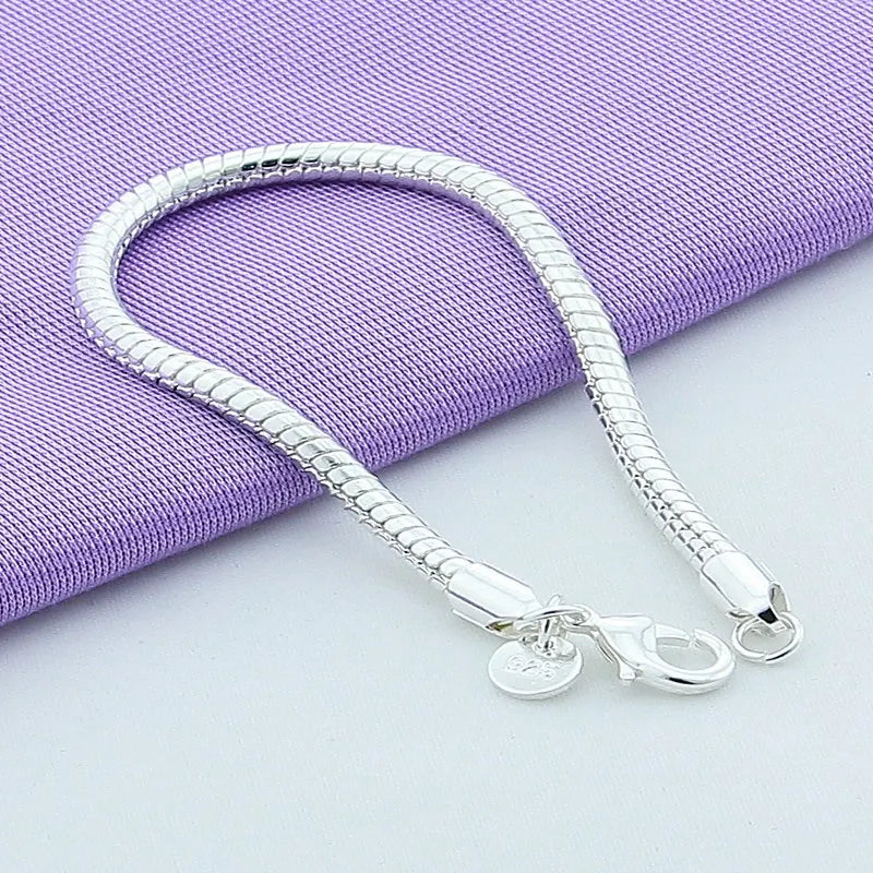Sterling Silver Snake Chain Bracelet 3mm | DIY Jewelry Gift for Women alternate view