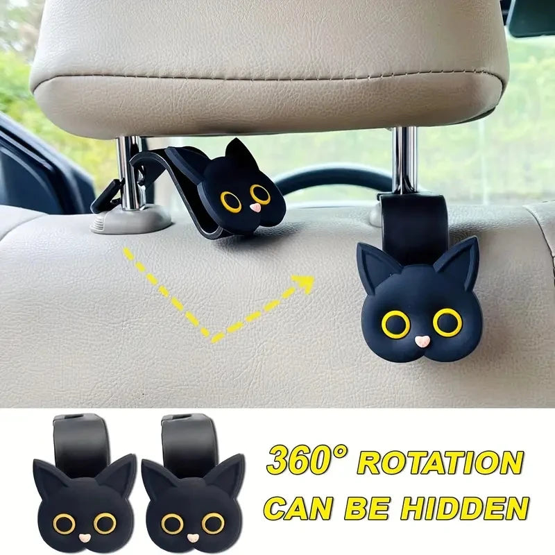 Cat Car Seat Headrest Hooks 2pcs detail view