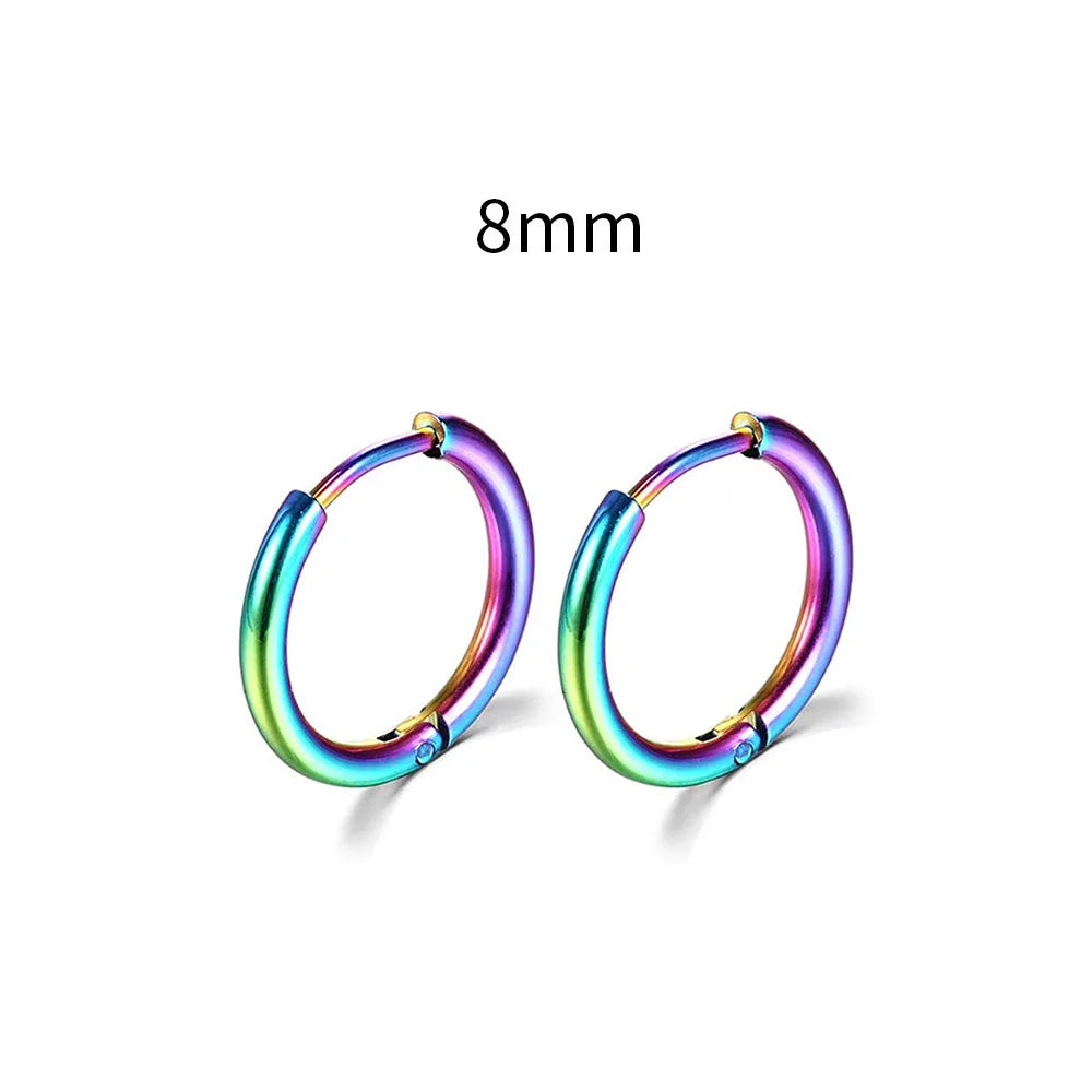 2022 New Simple Stainless Steel Small Hoop Earrings for Women Men Cartilage Ear Piercing detail view