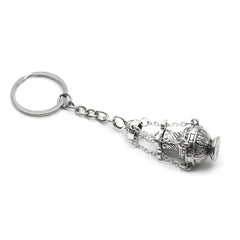 Christian Incense Burner Keychain | Religious Key Ring for Car Bag Pendant close-up view