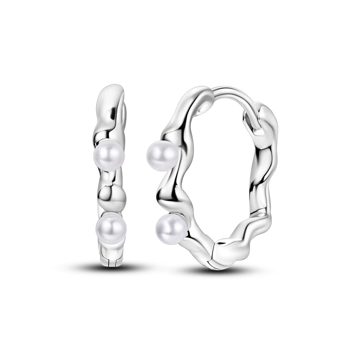 925 Sterling Silver Hoop Earrings with Zircon | Classic U-Shaped Women Jewelry