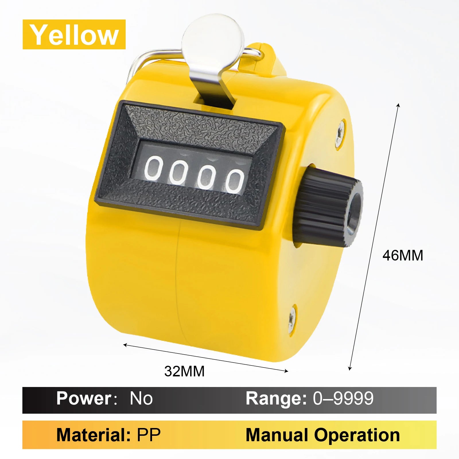 Manual Counter Mechanical Tally Handheld Rotary Clicker Counter | Resettable People C alternate view