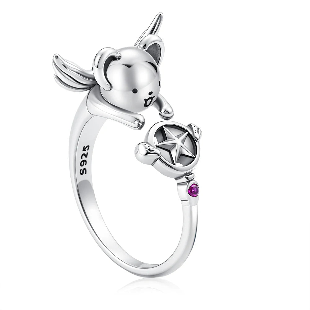 Hot selling new 925 sterling silver mini Snoopy Christmas pink diamond love orchid additional angle