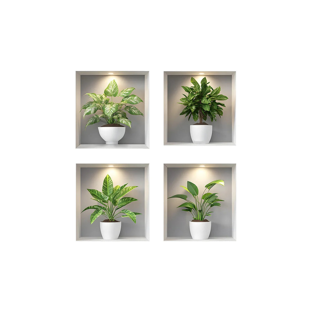 Green Plant Wall Stickers | Modern Home Decor Set additional angle