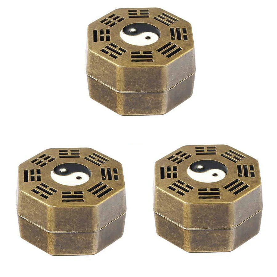 Mini Eight Diagrams Incense Stove | Metal Indoor Incense Burner Tray detail view