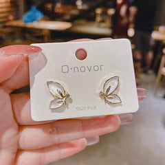Butterfly Crystal Stud Earrings for Women alternate view