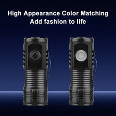 Portable Mini LED Flashlight | 3LED USB Rechargeable with Pen Clip detail view