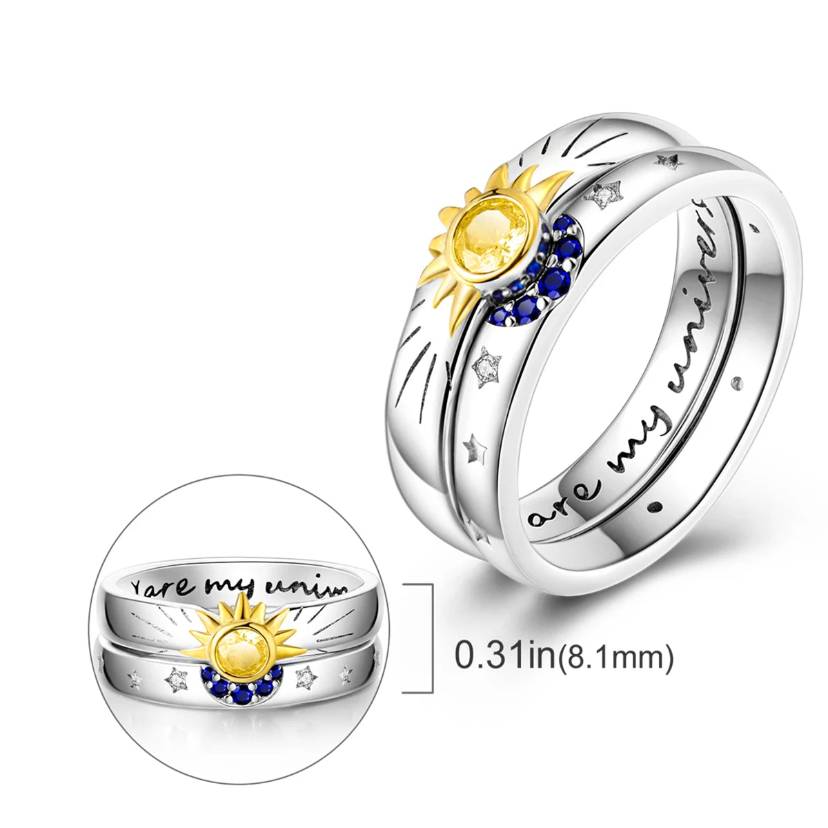 Plated Mystic Star Ring Infinite Love Original Design Zircon Wedding Rings Jewelry Women Gift