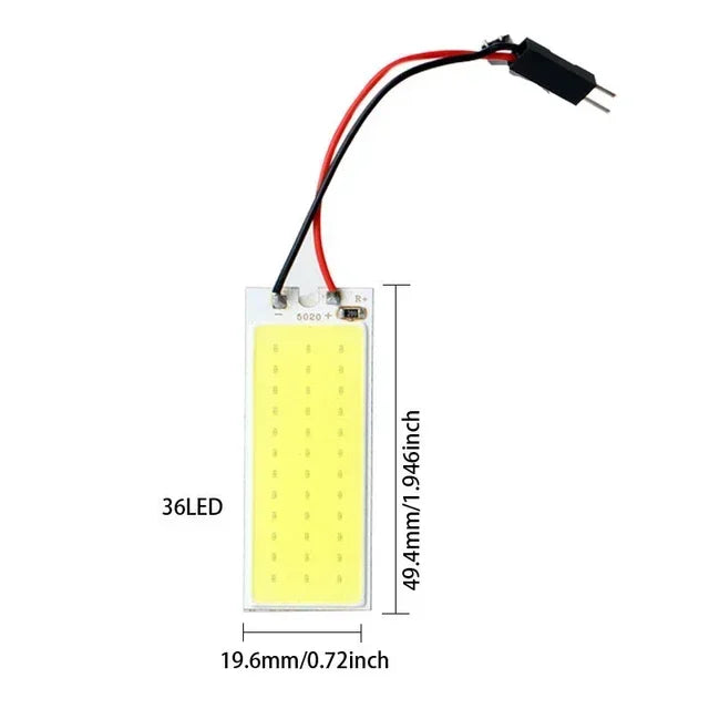 4-Pack T10 LED Car Interior Bulbs | 12V COB Dome Light detail view