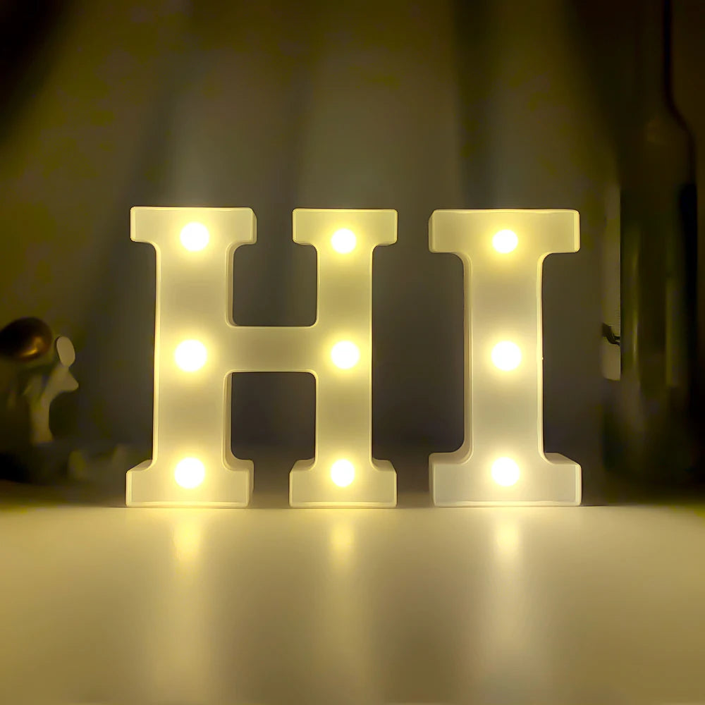 Creative Luminous Letter Night Light | Battery-Powered LED Decor for Parties additional angle