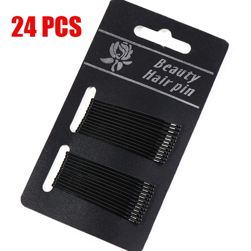 50Pcs Gold Hairpins for Women Hair Clip Lady Bobby Pins Black Invisible Wave Hairgrip alternate view