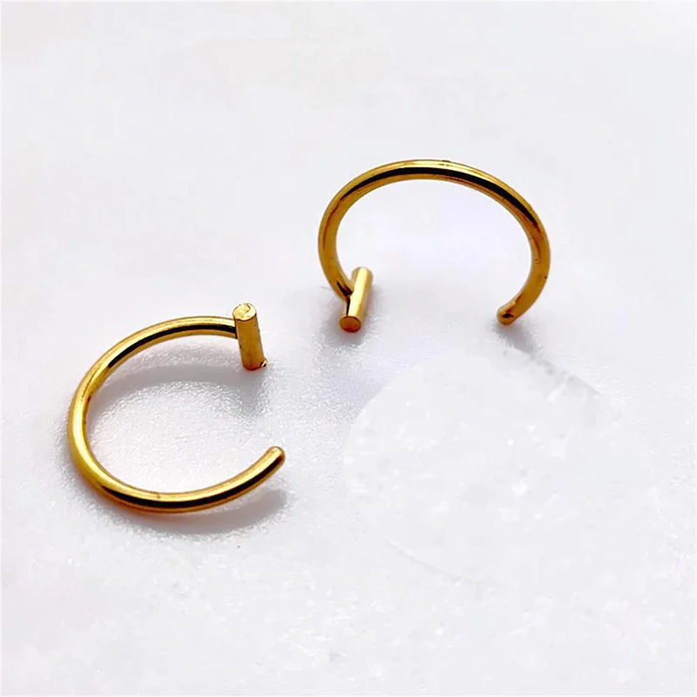 2/4Pcs 18G 316L Stainless Steel Fake Lip Rings for Women Men, Fake Septum Nose Ring C lifestyle view