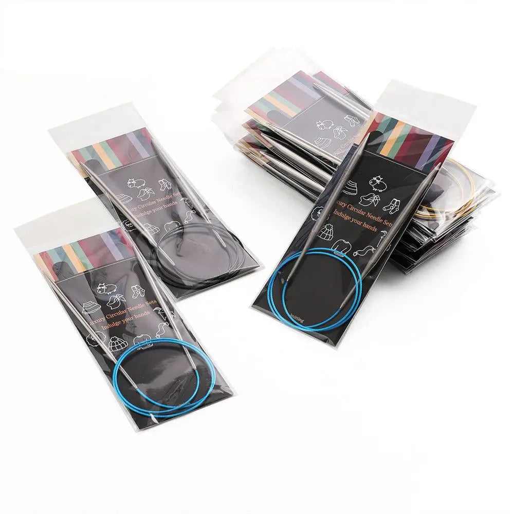 40/100cm Circular Knitting Needles Metal Needles Stainless Steel Crochet Hook DIY Craf close-up view