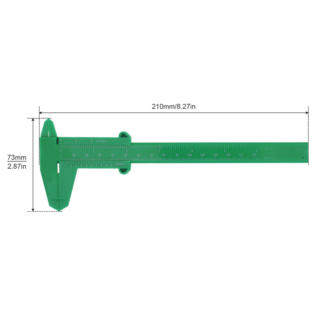 Double Scale Plastic Vernier Caliper 0-150mm | Portable Mini Measuring Tool for Carpe alternate view