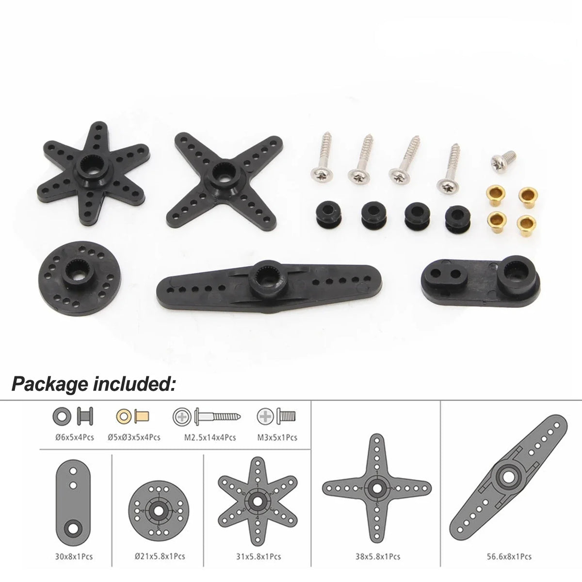 25T 28T RC Servo Arm Double Head Round Steering Gear Set alternate view