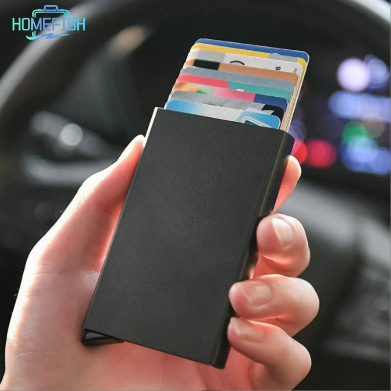HOMEFISH Smart Wallet Card Holder | Pop Up Minimalist Metal Wallet for Men and Wome additional angle