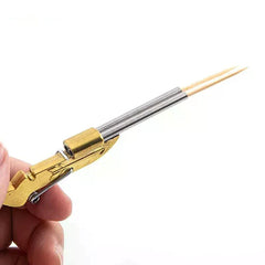 Mini Toothpick Gun | Metal Toy Shooting Game for Stress Relief close-up view