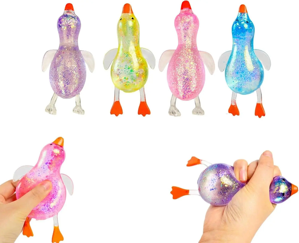 Cute Duck Squishy Sugar Stress Ball | Glitter Fidget Toy for Office Desk and Party Fa alternate view
