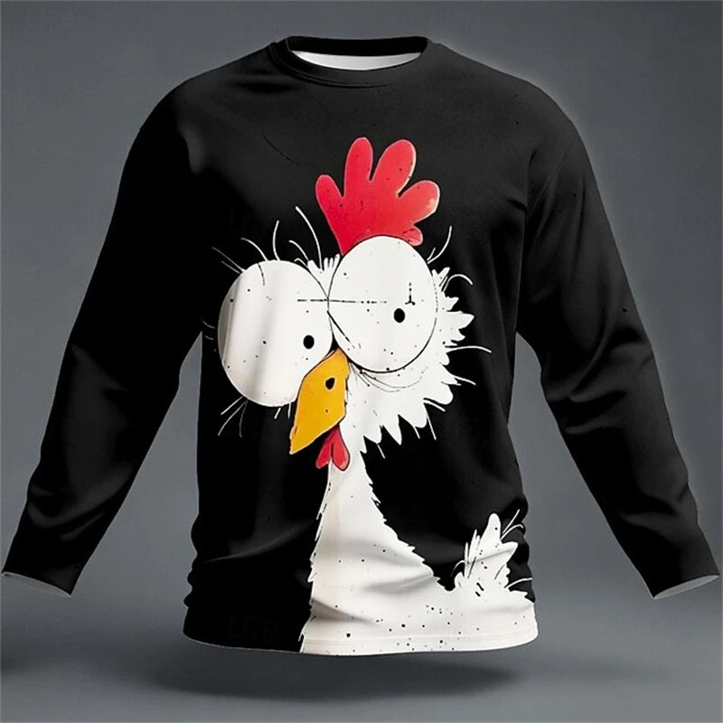 2026 Fun 3D Animal Print Men's T-Shirt Hip-Hop Streetwear Spring Oversized Fashion Cr lifestyle view