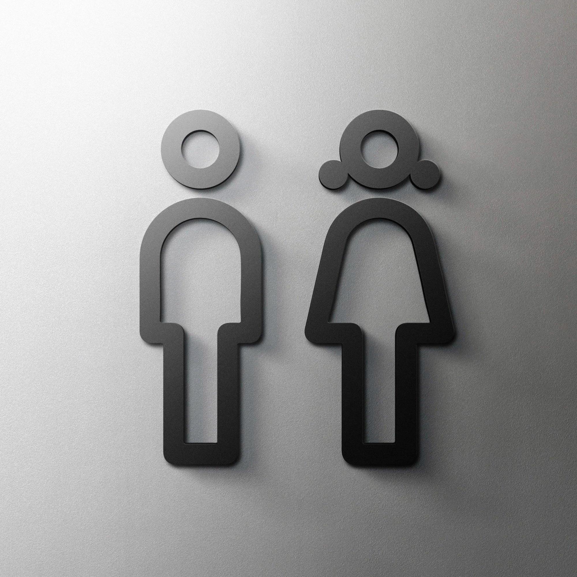 CIFBUY Acrylic 3D WC Toilet Door Sign Modern Self-Adhesive Salon Restaurant Hotel M additional angle