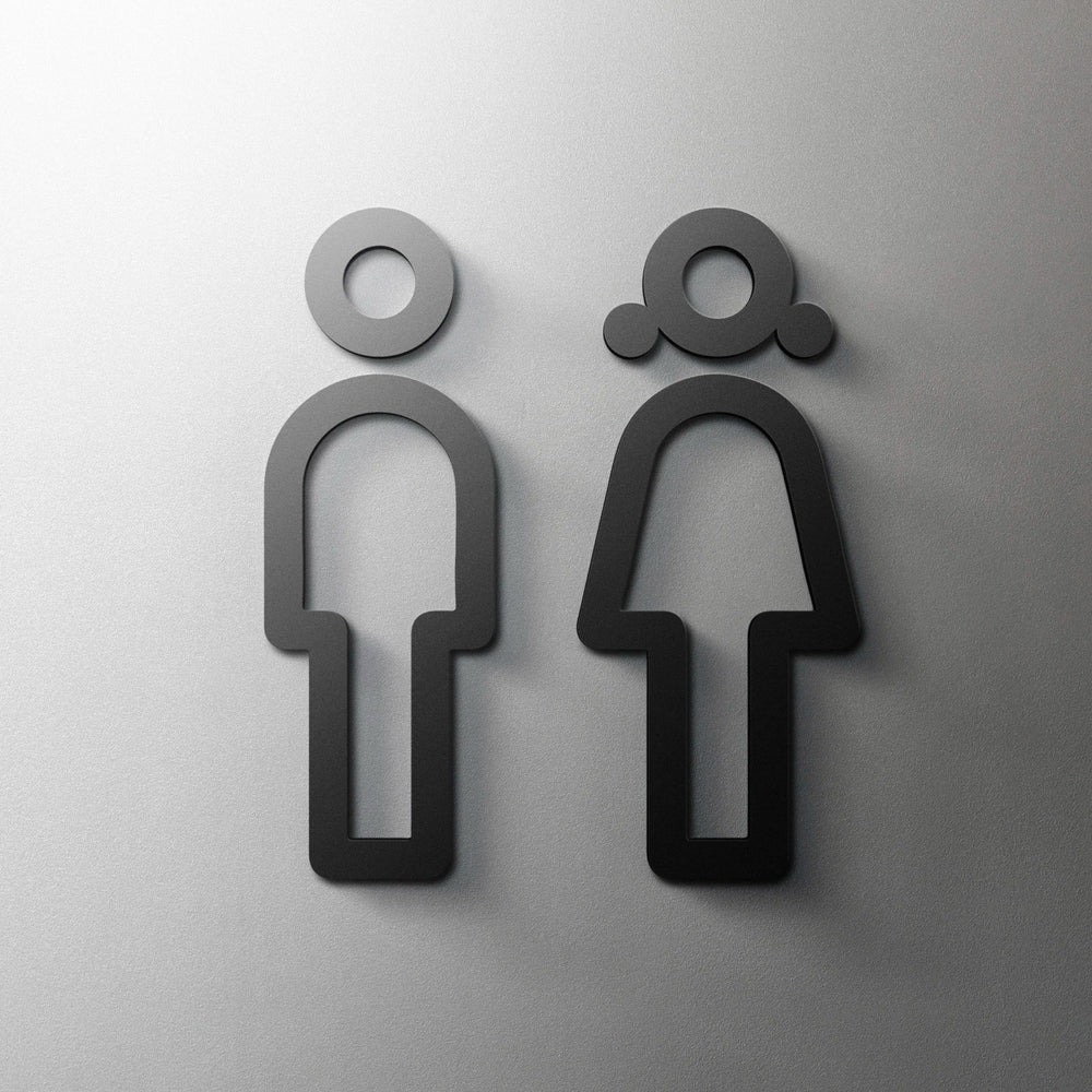 CIFBUY Acrylic 3D WC Toilet Door Sign Modern Self-Adhesive Salon Restaurant Hotel M additional angle