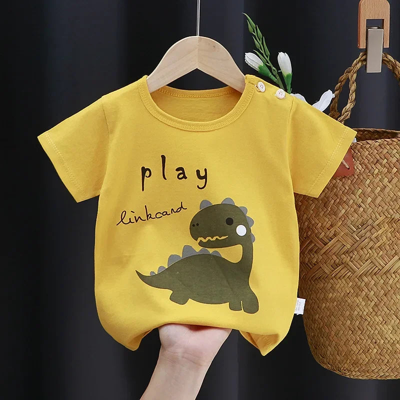 Kids Cartoon Cotton T-Shirt – Soft Summer Tee for Babies and Toddlers, Unisex Casual alternate view