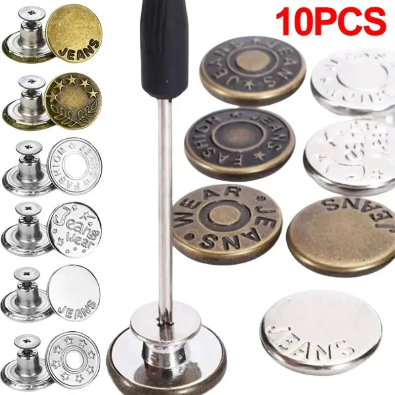 10Pcs/pack Jeans Buttons additional angle