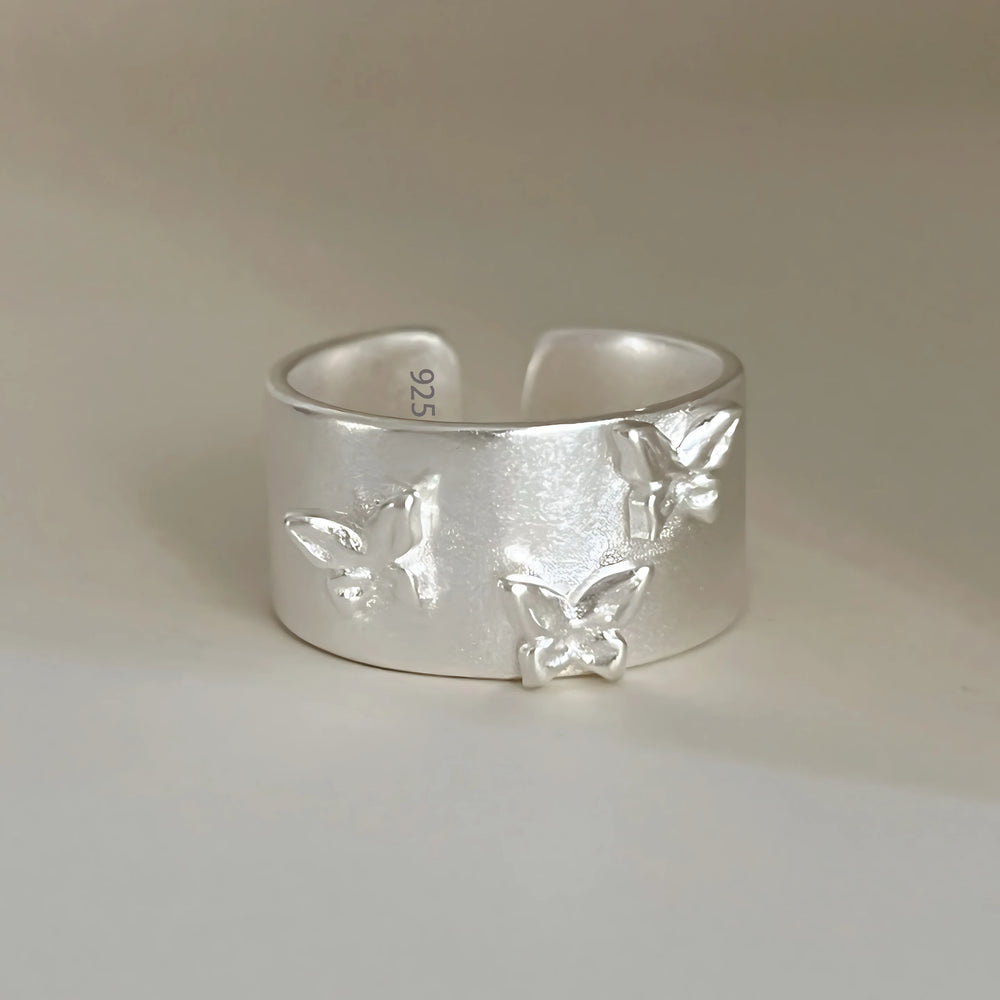 Sam Panda 925 Sterling Silver Rings For Women Men Fine Jewelry Finger Adjustable Open Wi detail view