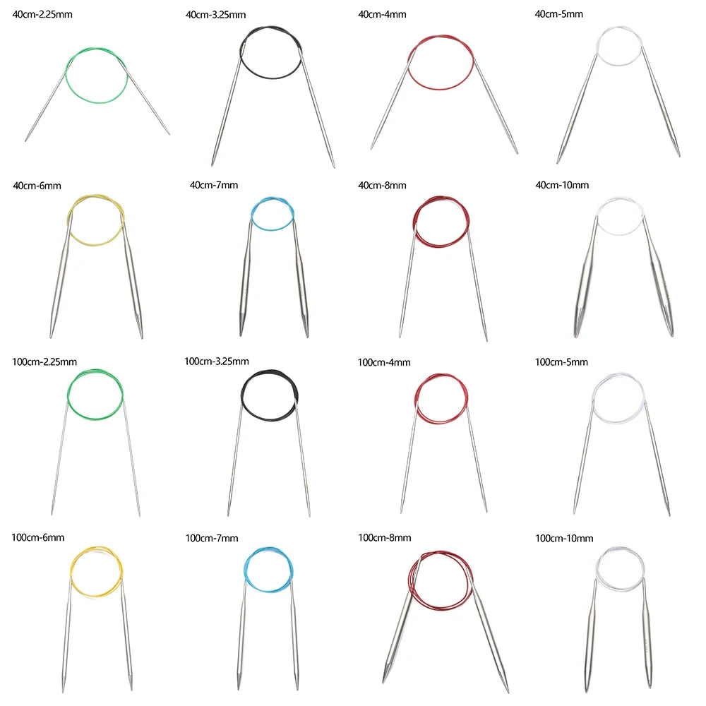 80/100cm Stainless Steel Circular Needle Round Weaving Knitting Needles Handmade Cr additional angle