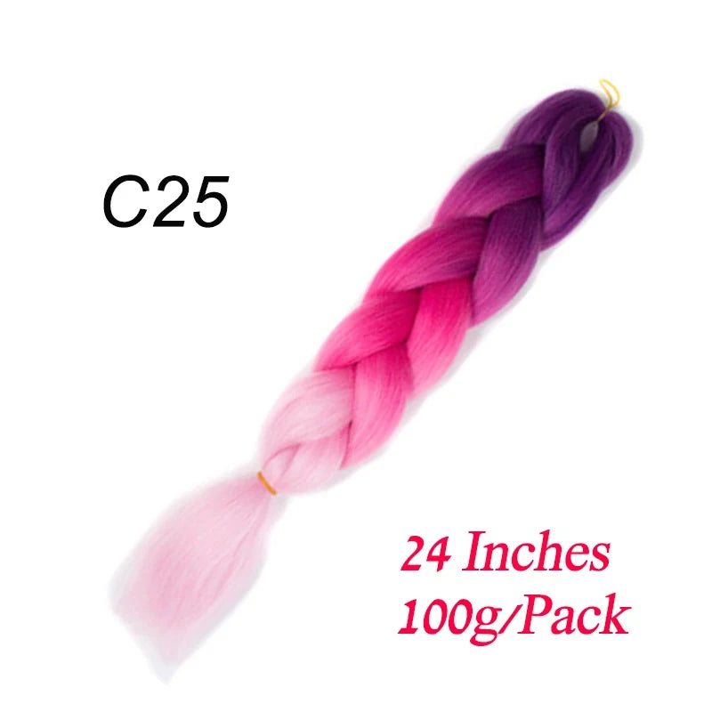 Lihui Pre Stretched Jumbo Braid Hair Extensions 24 inch | Kanekalon Synthetic Hair for close-up view