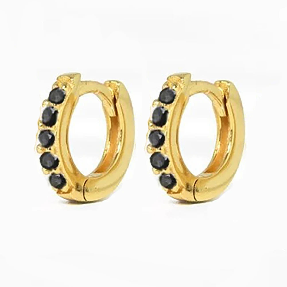 2Pcs Rainbow Little Huggies Stainless Steel Hoop Earrings Girl Tiny Rings Cartilage S lifestyle view