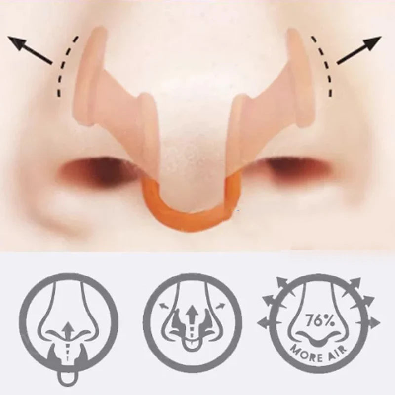 Stop Snoring Nose Clip Set | Anti-Snoring Silicone Nasal Dilator for Better Sleep close-up view