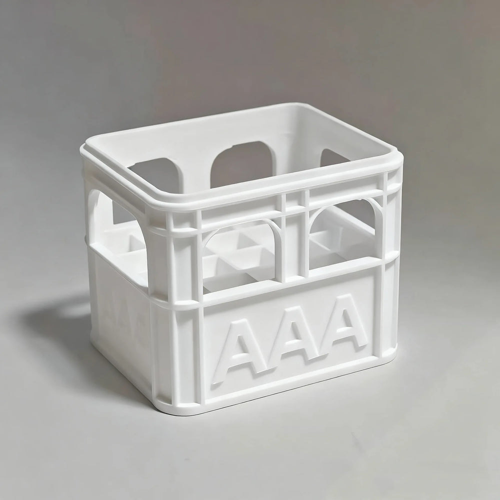 3D Printed Beer Crate Style Stackable Battery Storage Box | AA AAA 18650 21700 9V Org lifestyle view